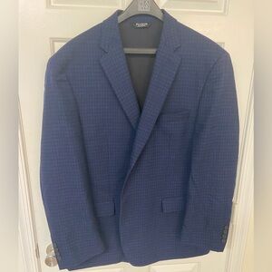 Jos A Banks Travel Tech tailored fit check blazer 50R. Never Worn)